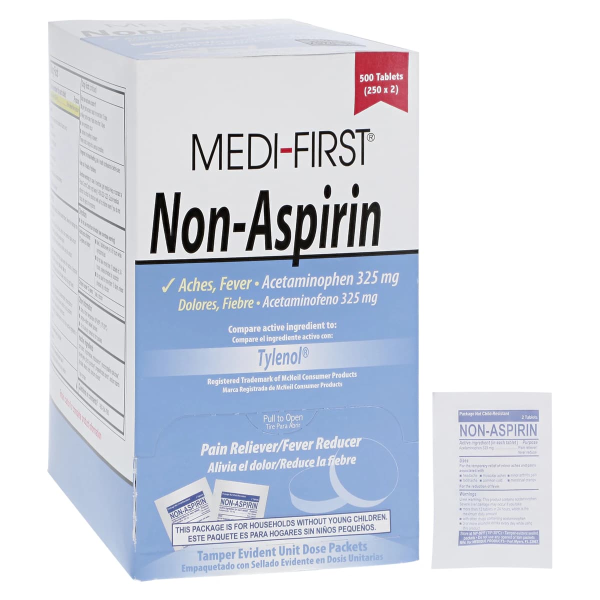 Medi-First Non-Aspirin Tablets, 325mg, 500/Box - Non-aspirin Tablets - Image 1