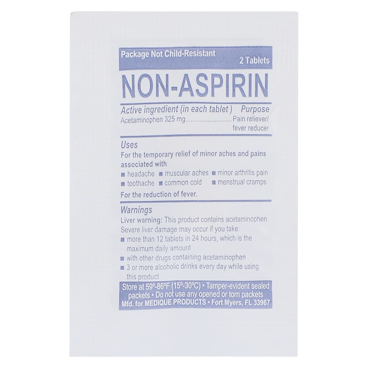 Medi-First Non-Aspirin Tablets, 325mg, 500/Box thumbnail 3