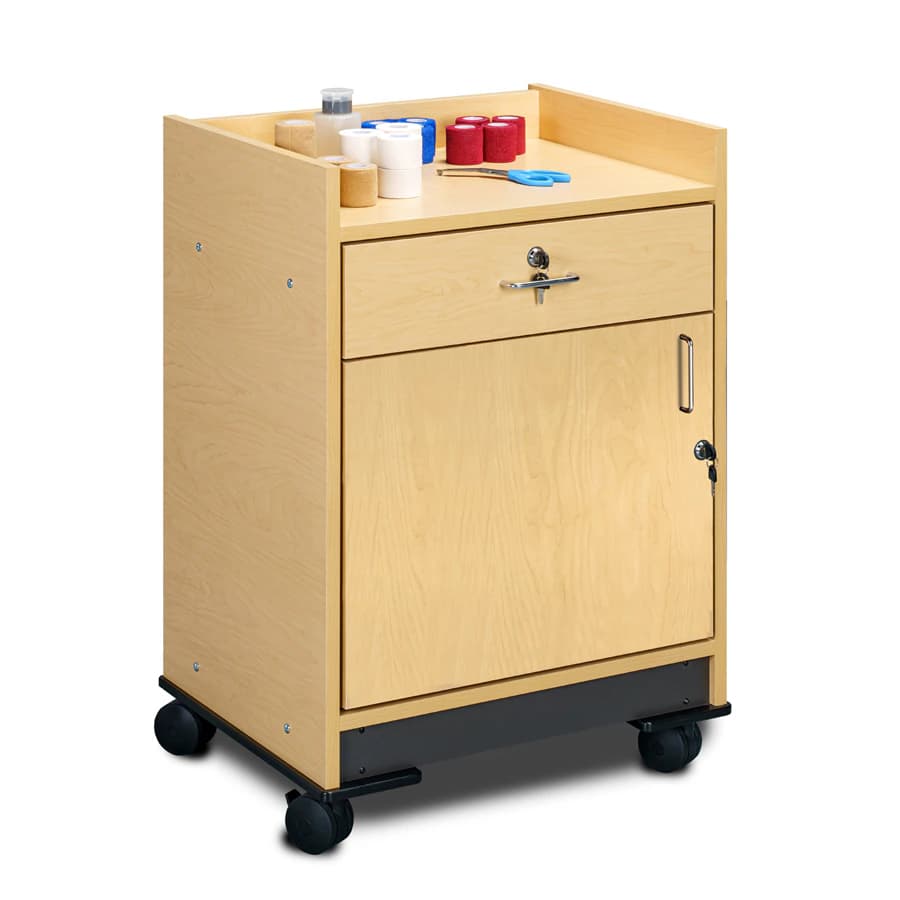Clinton Industries SportCartz Mobile Cabinet, 18.75"W x 24"D x 31.3125"H, 4 Casters (2 Locking), 1 Door, 1 Drawer, 2 Key Locks - SportCartz Mob Cabinet - Image 1