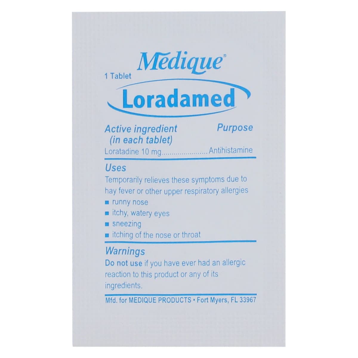 Loradamed Tablets UD, 10mg, Unit Dose Packet, 50/Box thumbnail 3