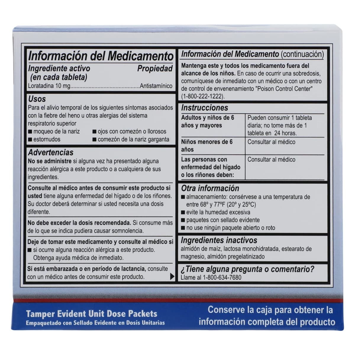 Loradamed Tablets UD, 10mg, Unit Dose Packet, 50/Box thumbnail 7