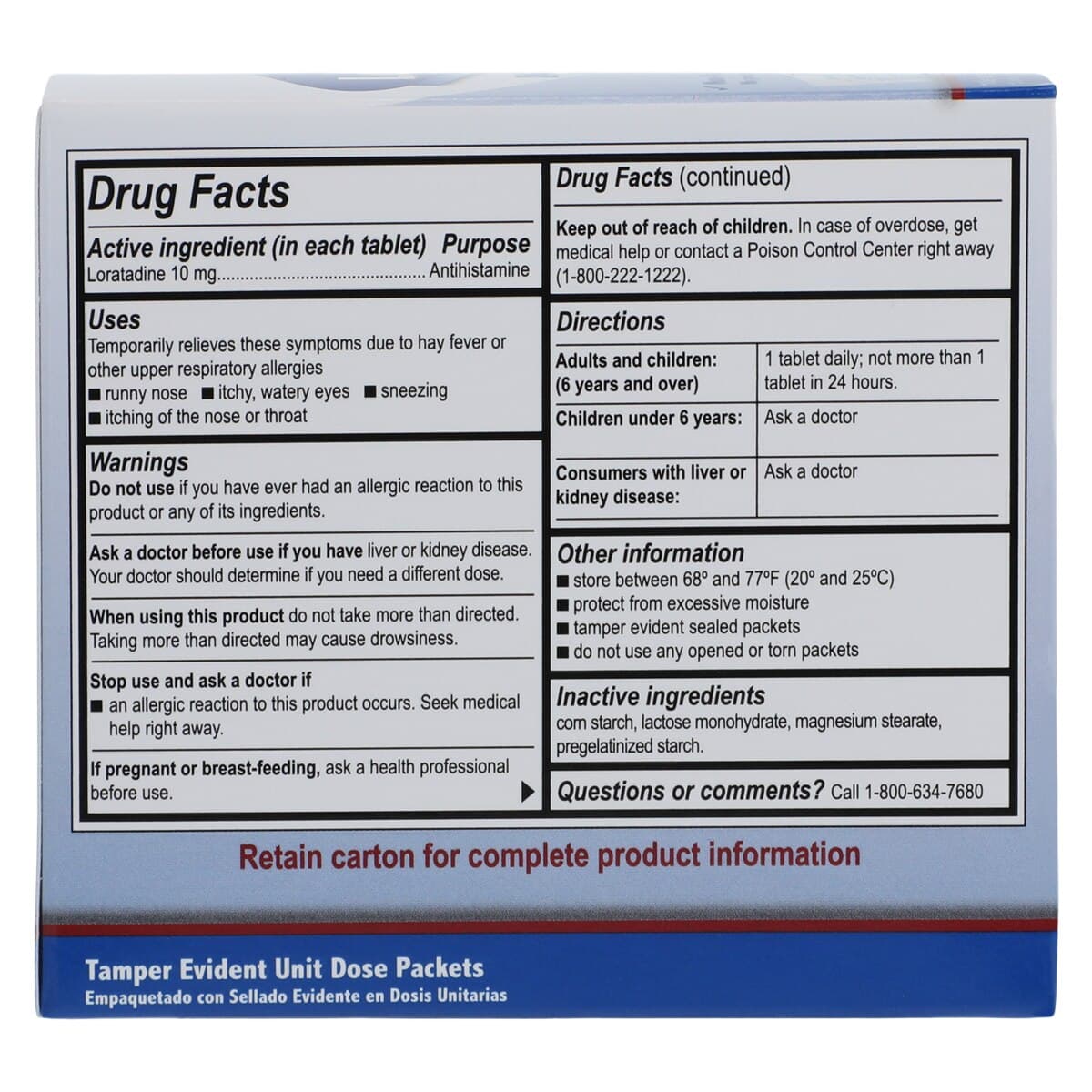 Loradamed Tablets UD, 10mg, Unit Dose Packet, 50/Box thumbnail 8