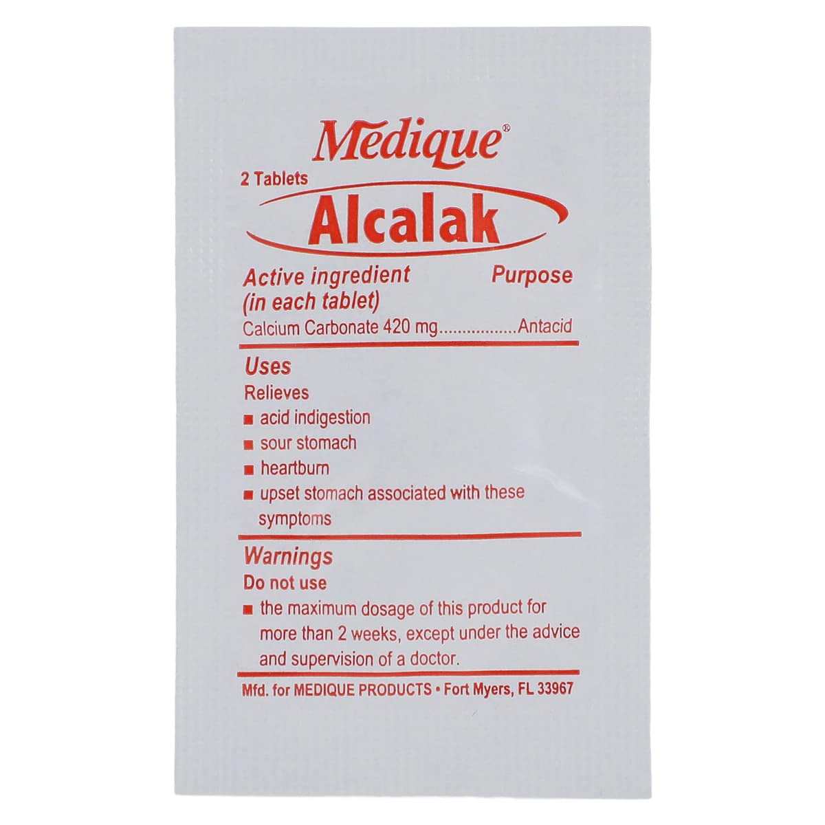 Alcalak Tablets Antacid, 420mg, Spearmint, 50x2/Box thumbnail 3