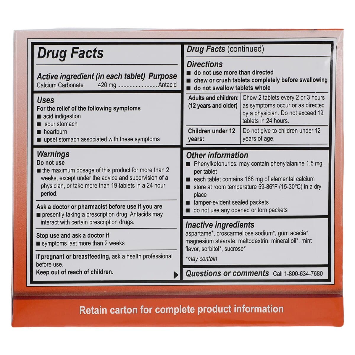 Alcalak Tablets Antacid, 420mg, Spearmint, 50x2/Box thumbnail 6