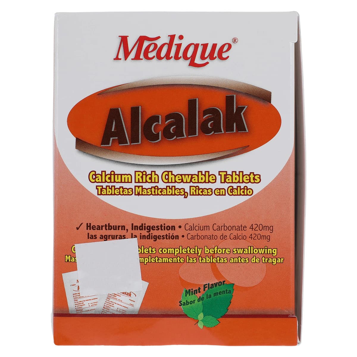 Alcalak Tablets Antacid, 420mg, Spearmint, 50x2/Box thumbnail 8