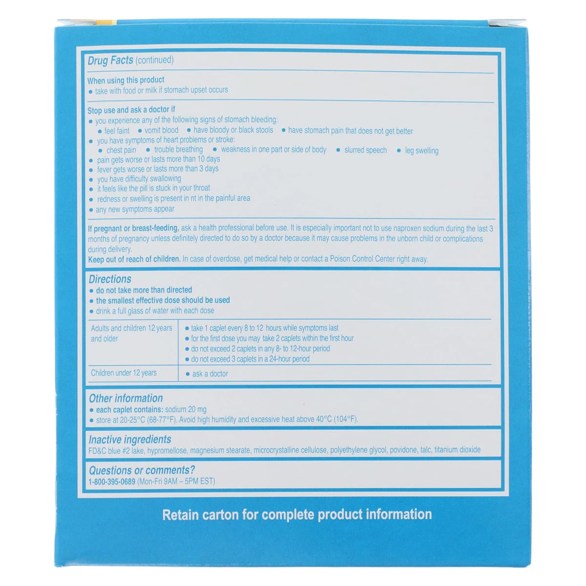 Aleve Pain Reliever Tablets, 220mg, Dispenser, 50/Box thumbnail 4