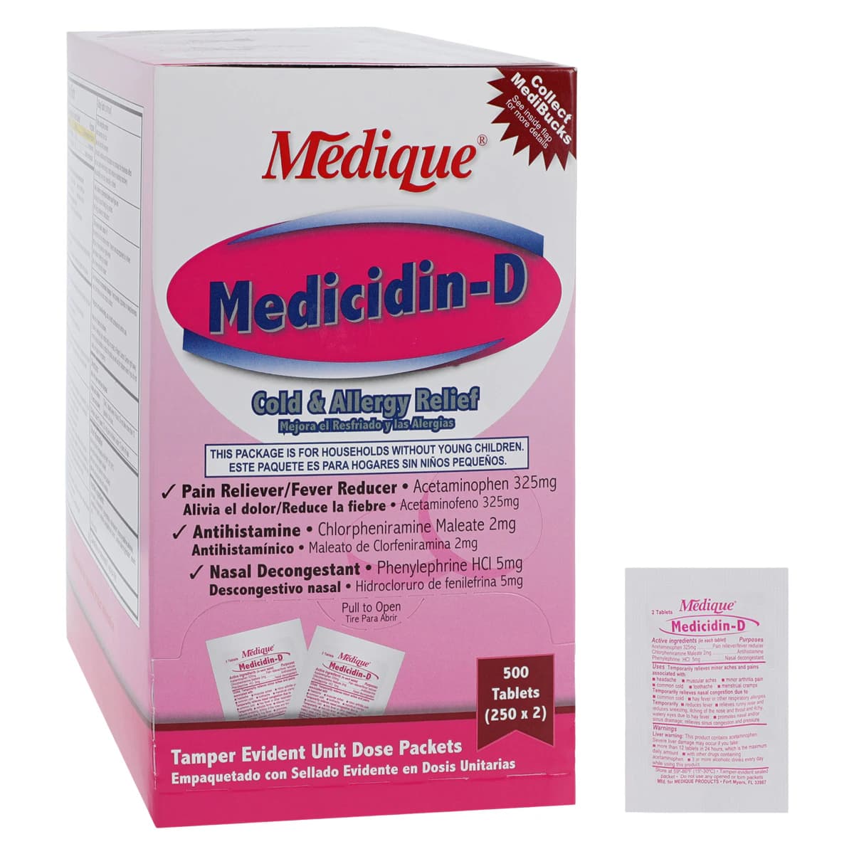 Medicidin-D Allergy Tablets, 325/2/5mg, Unit Dose, 250x2/Box thumbnail 2