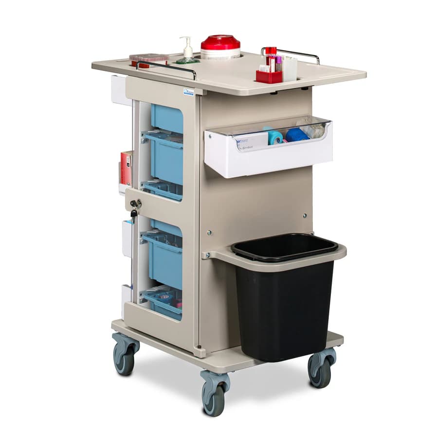 Clinton Industries Phlebotomy Select Cart, 32x19x37.5", 4 Swivel Casters with Locking Key Lock thumbnail 3