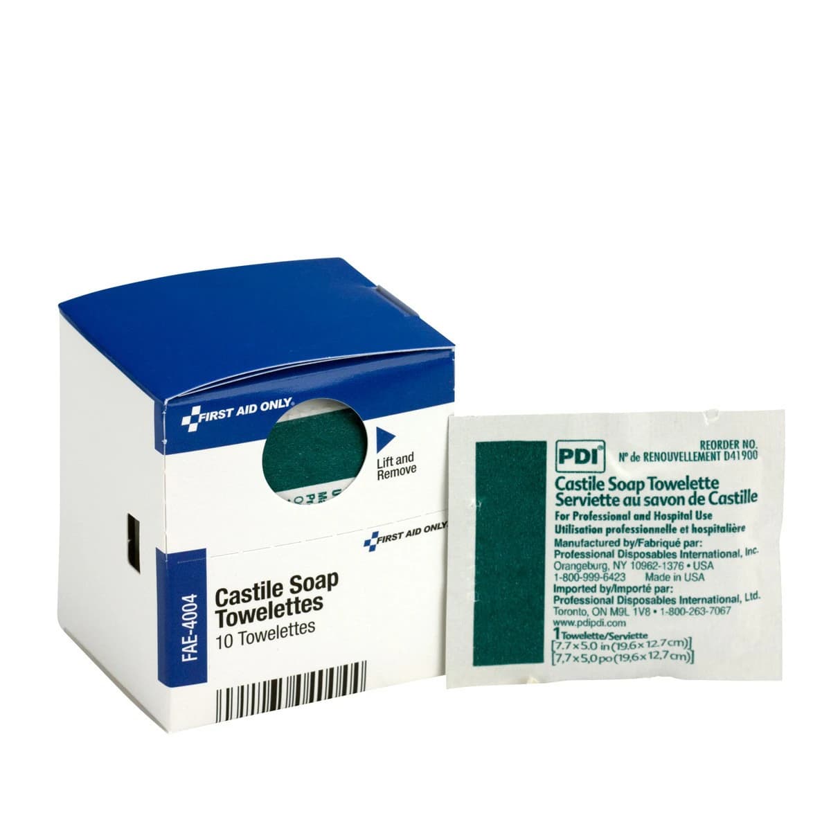 SC Refill Castile Soap Wipes, First Aid Only, 10/Box - SC Refill Castile Soap Wipes - Image 1