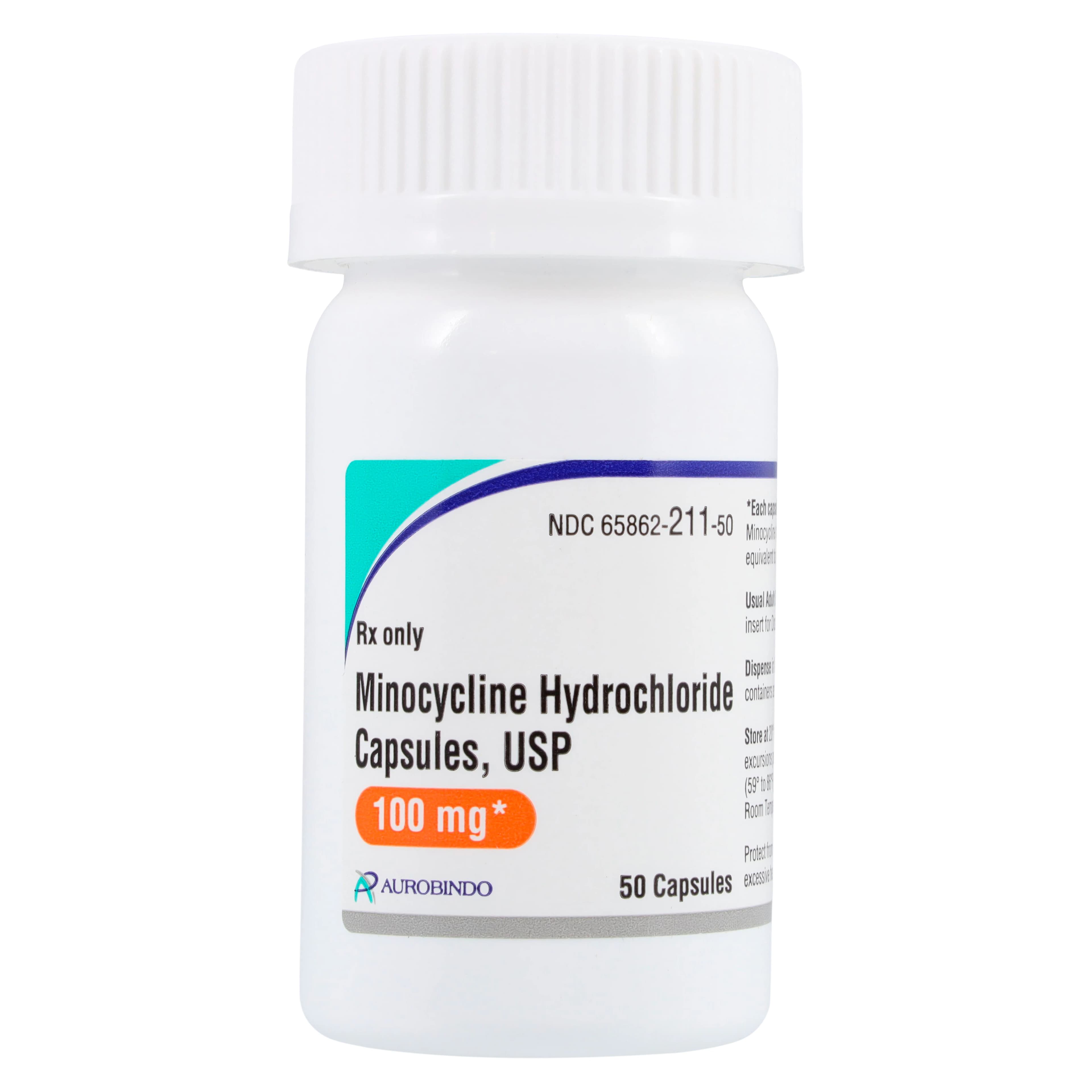 Minocycline HCl Capsules, 100 mg, 50/Bottle, Lannett - Minocycline HCl Capsules - Image 1