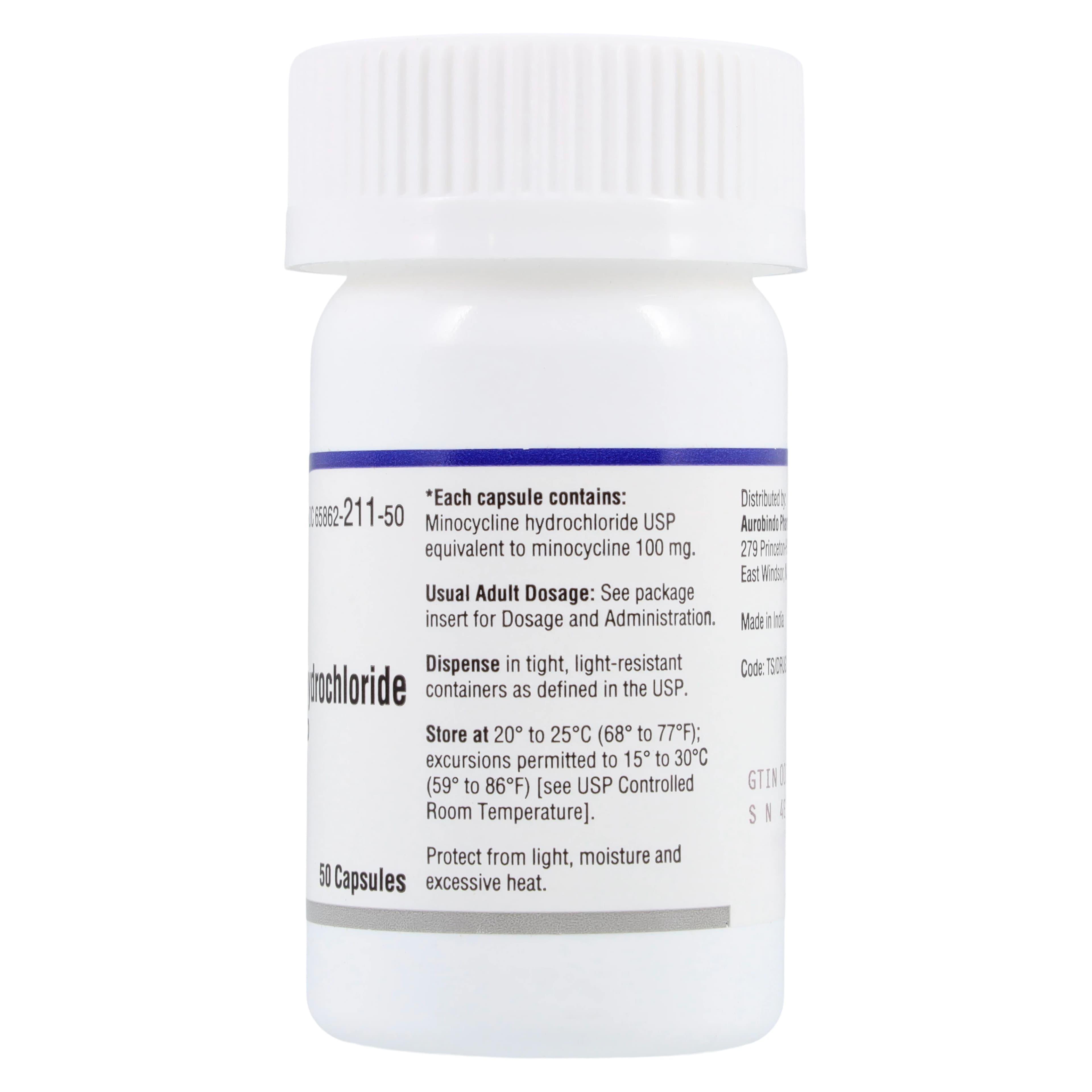 Minocycline HCl Capsules, 100 mg, 50/Bottle, Lannett thumbnail 2