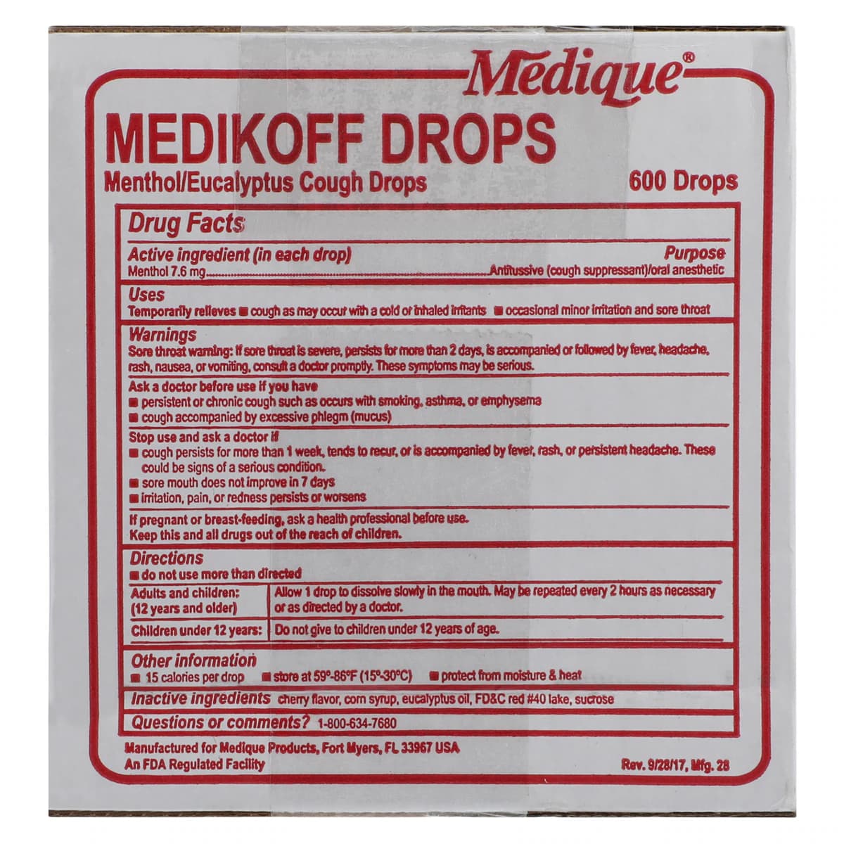 Medikoff Cherry Cough Drops, 7.6mg, 600/Box thumbnail 5