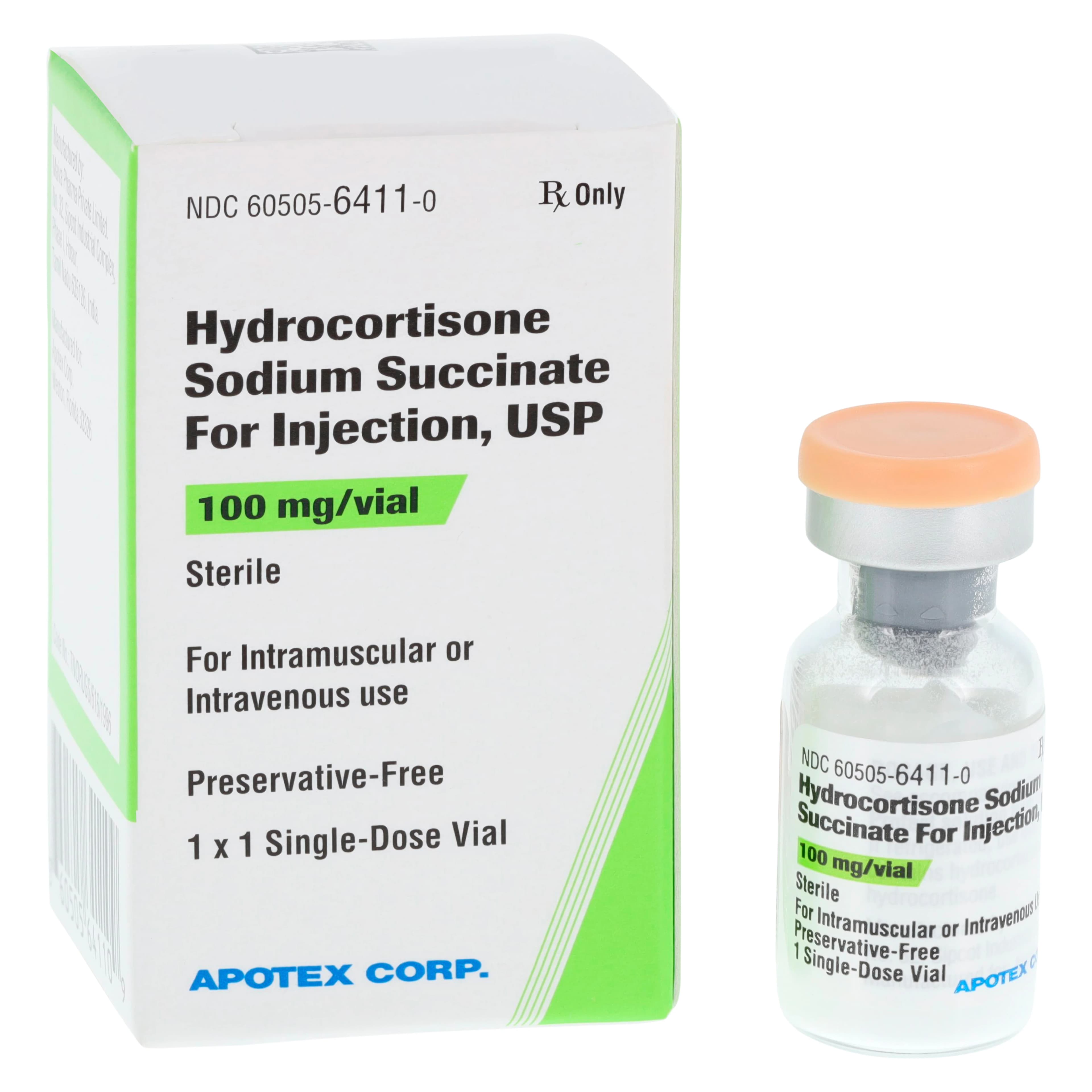 Hydrocortisone Sodium Succinate Injection 100mg/Vial, Preservative Free, Powder, SDV, Each thumbnail 4