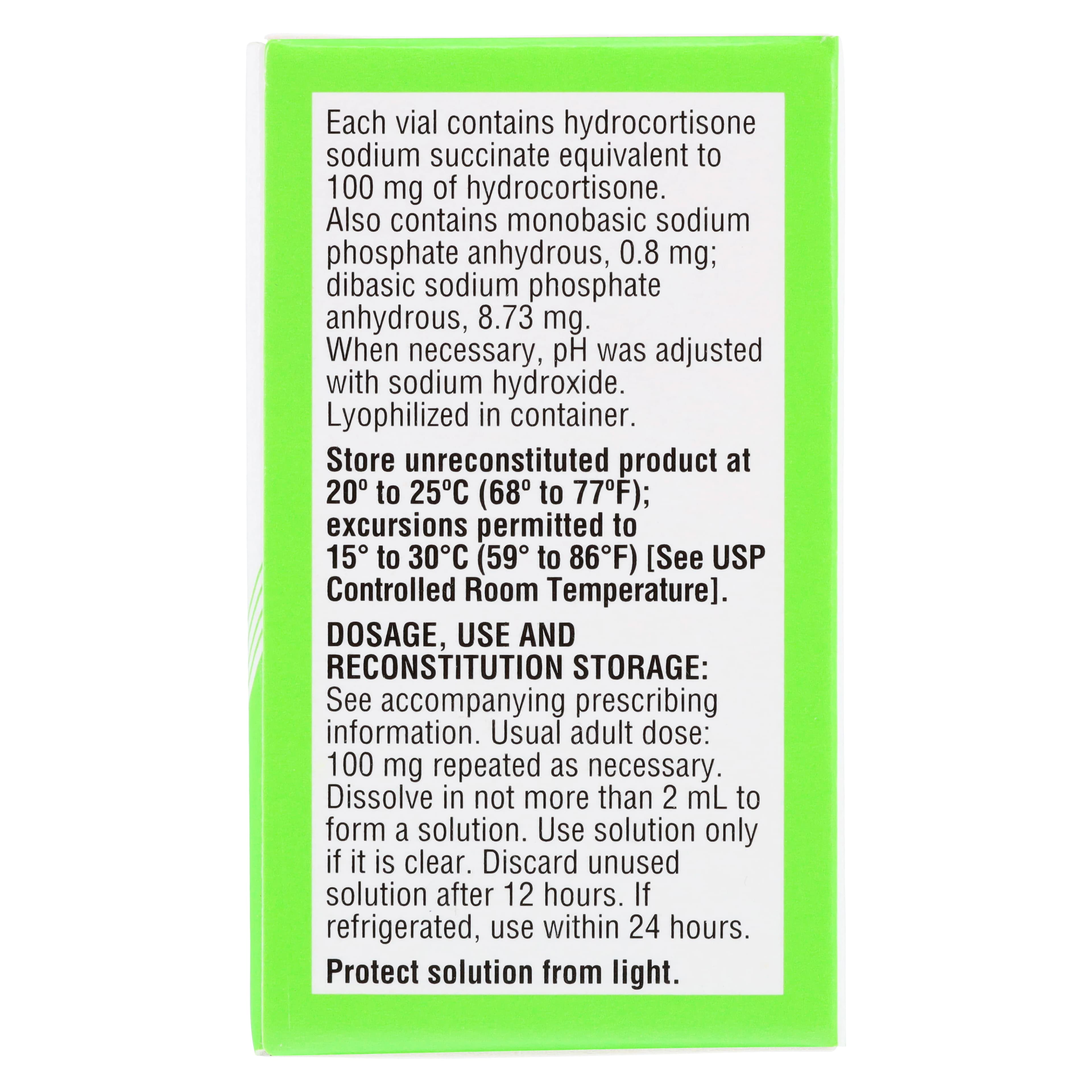 Hydrocortisone Sodium Succinate Injection 100mg/Vial, Preservative Free, Powder, SDV, Each thumbnail 6