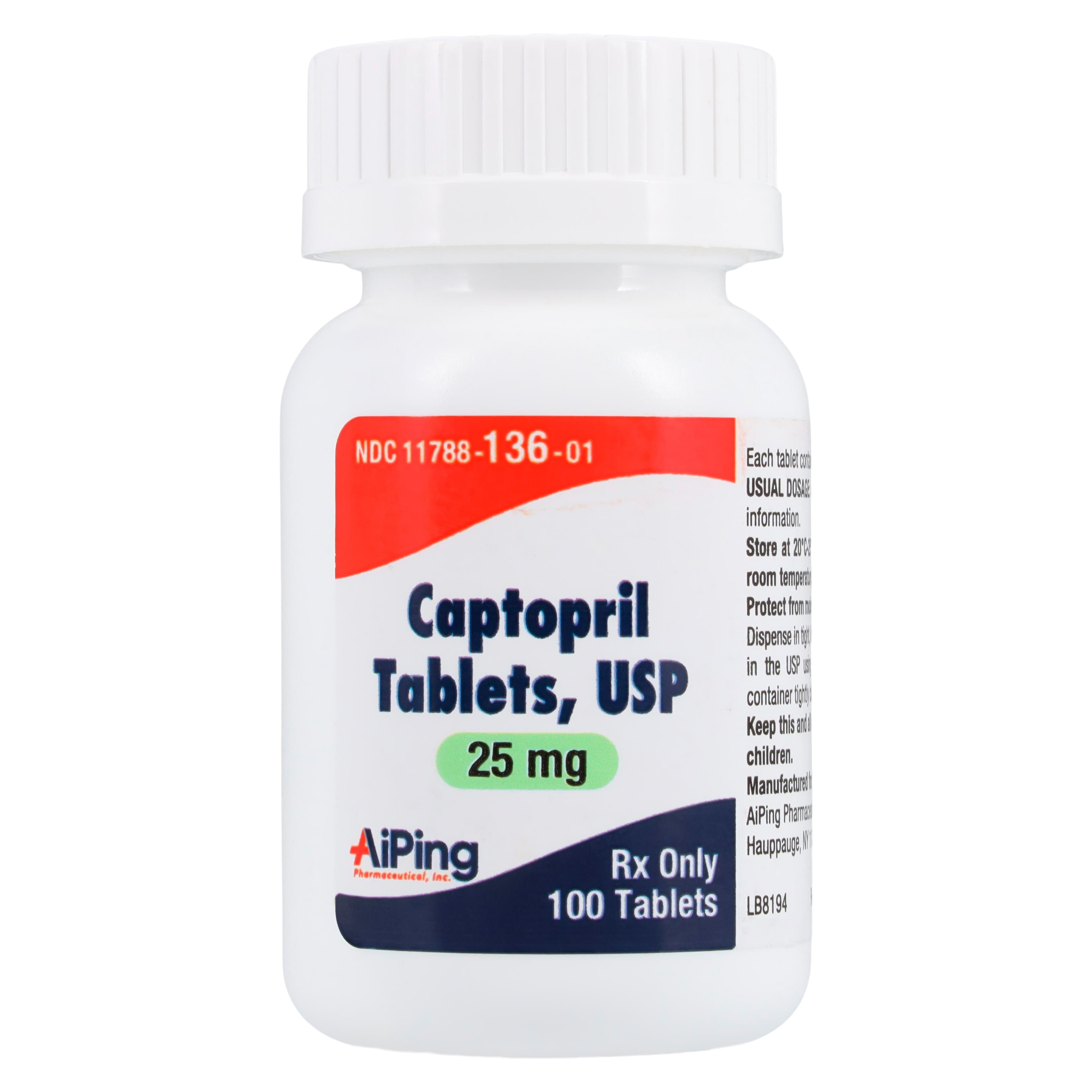 Captopril Tablets, 25mg, 100/Bottle - Captopril Tablets - Image 1