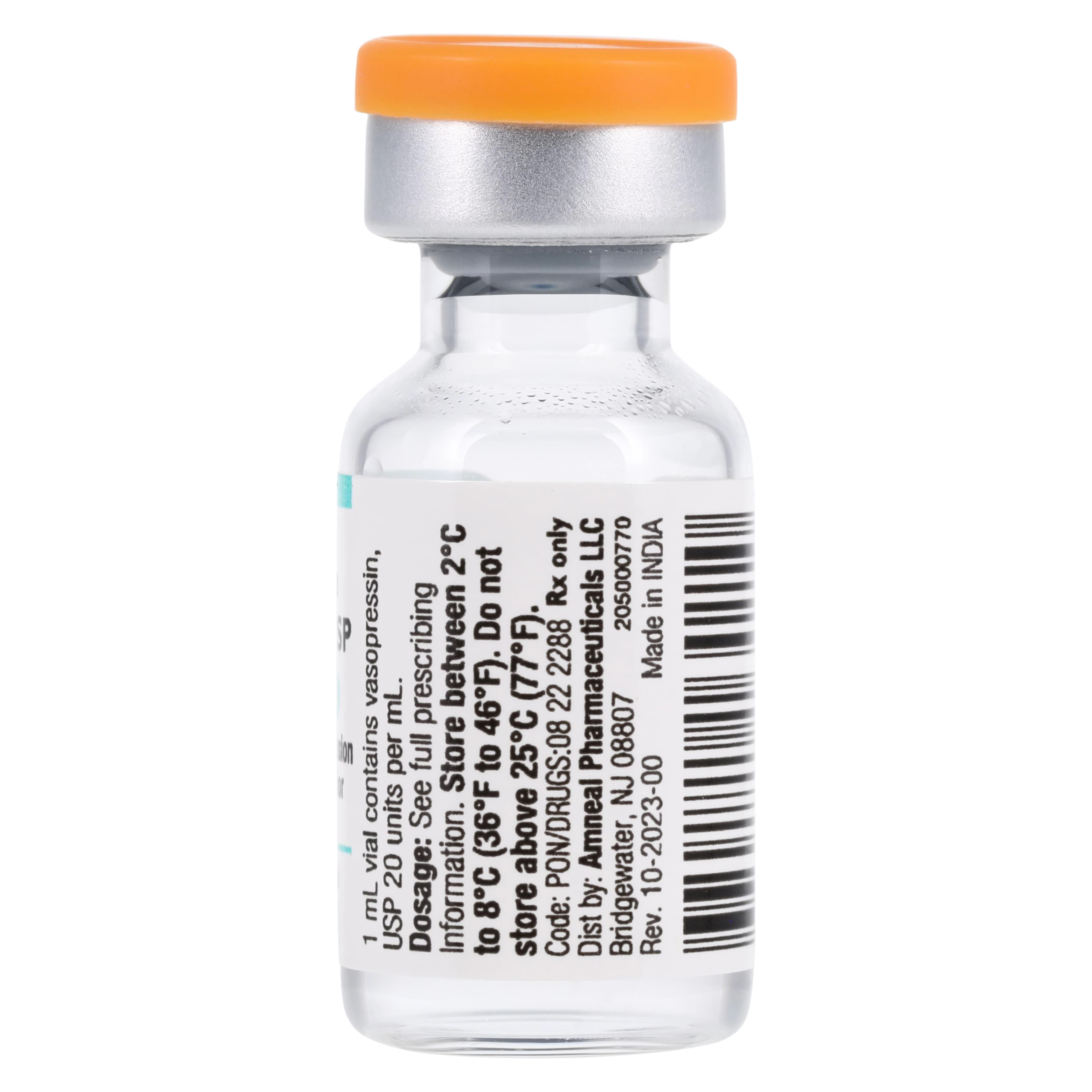 Vasopressin Injection, 20 units/mL, Single Dose Vial, 1 mL, 10/Package, Amneal thumbnail 6