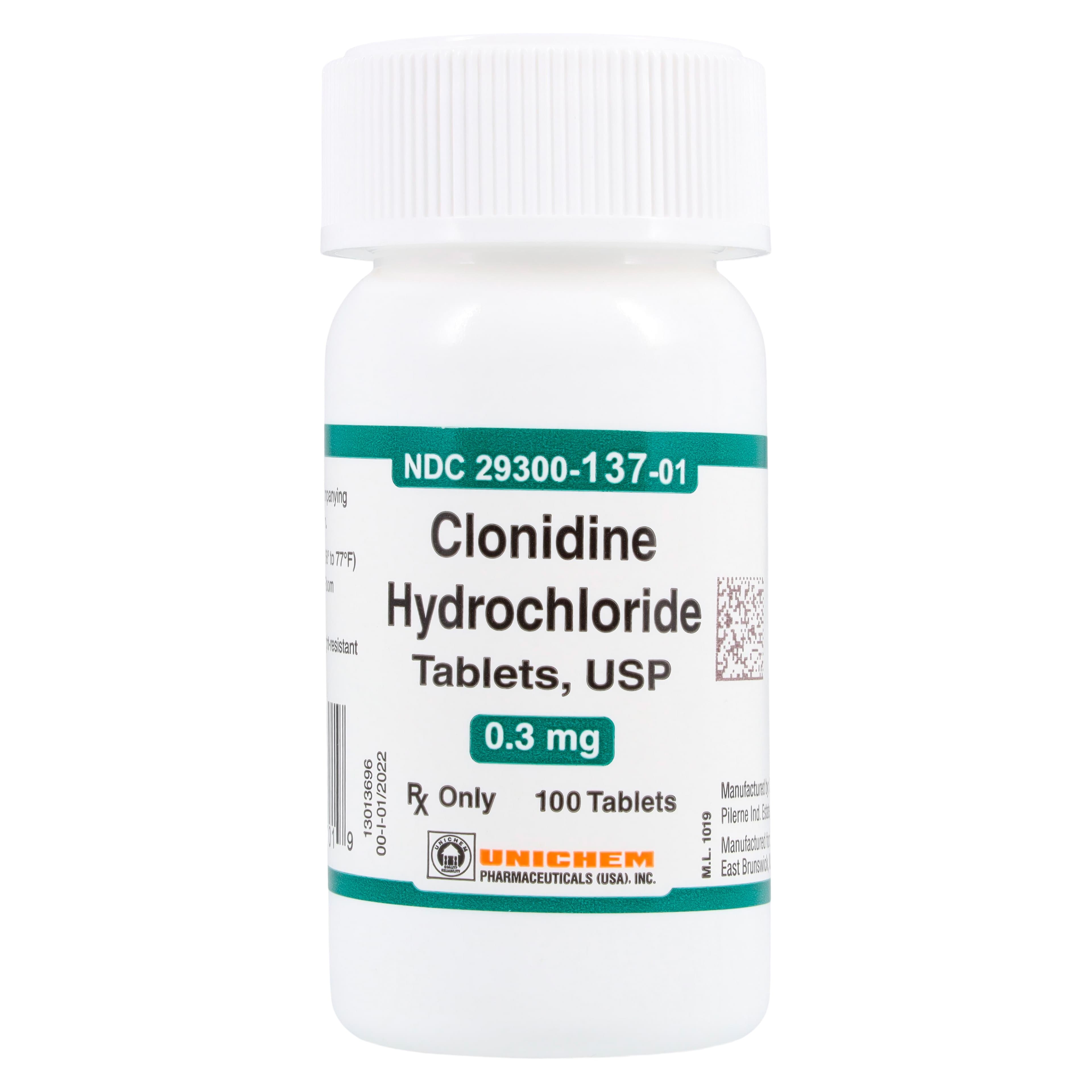 Clonidine HCl Tablets, 0.3mg, 100/Bottle thumbnail 3