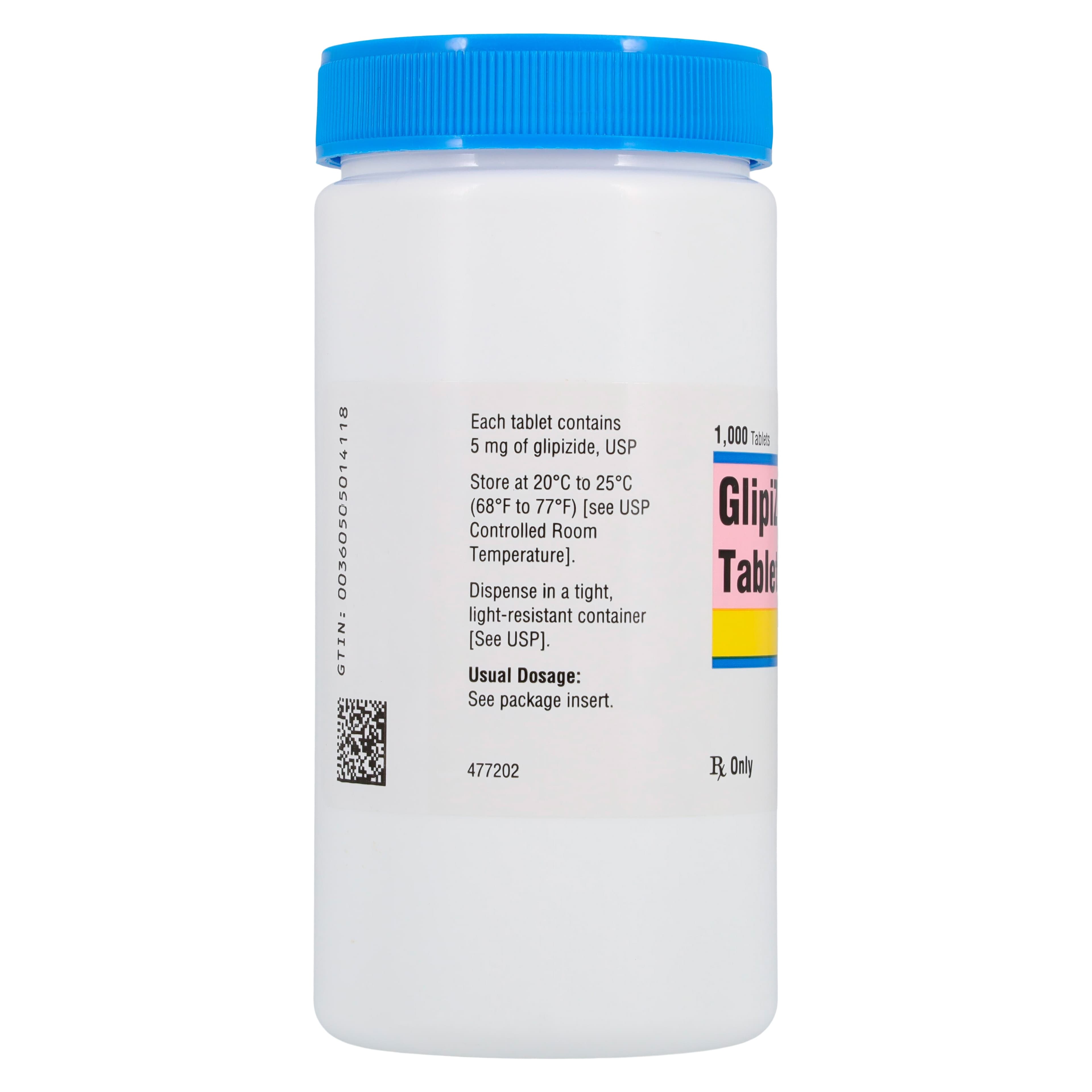 Glipizide Tablets 5 mg, 1000 Count Bottle (Apotex Corp) thumbnail 3