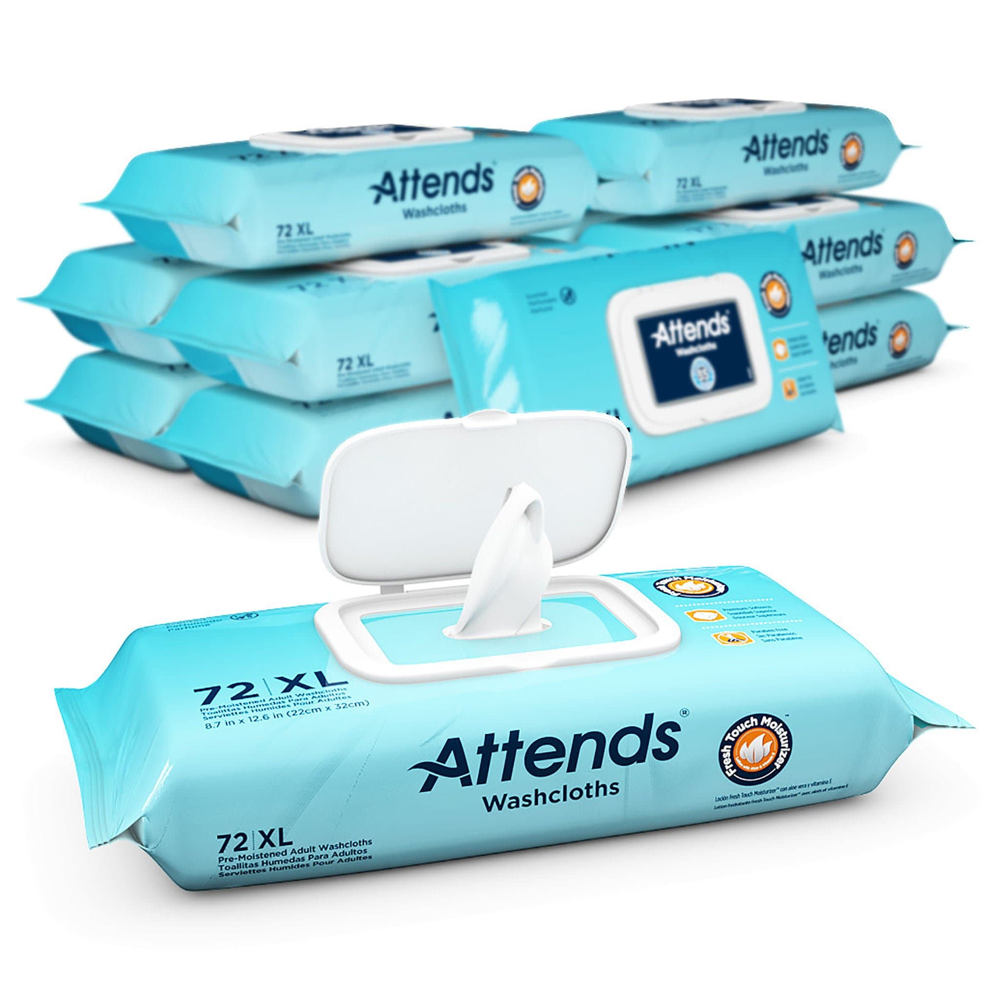 Attends Moisturizing Washcloths, Scented, Disposable, 72 Count, 12x72/Case thumbnail 4