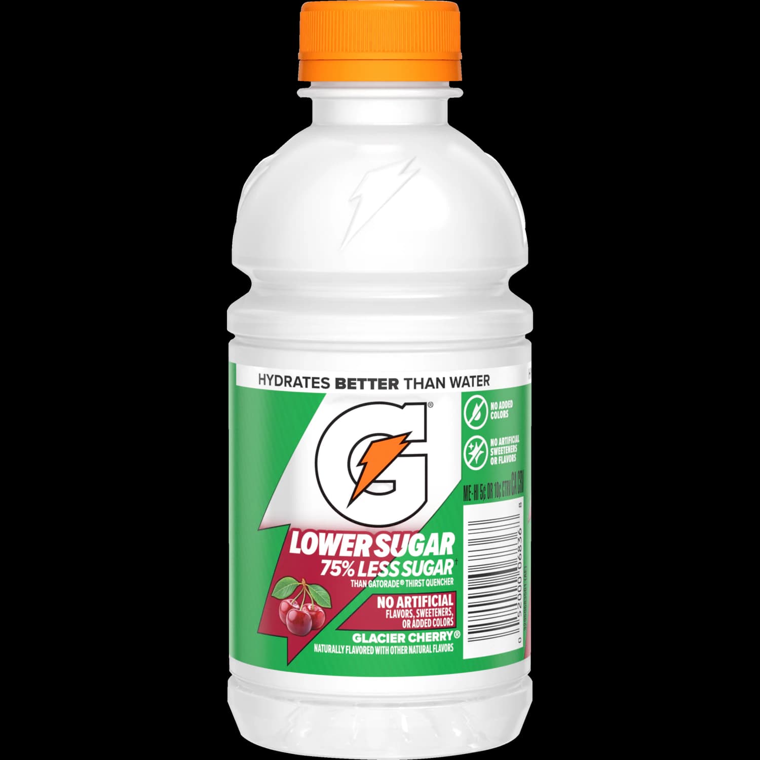 Gatorade Lower Sugar Oral Electrolyte Replenishment Sports Beverage, Glacier Cherry, 12 oz Bottle, 24/Case - Gatorade Low Sg RTD 12oz - Image 1