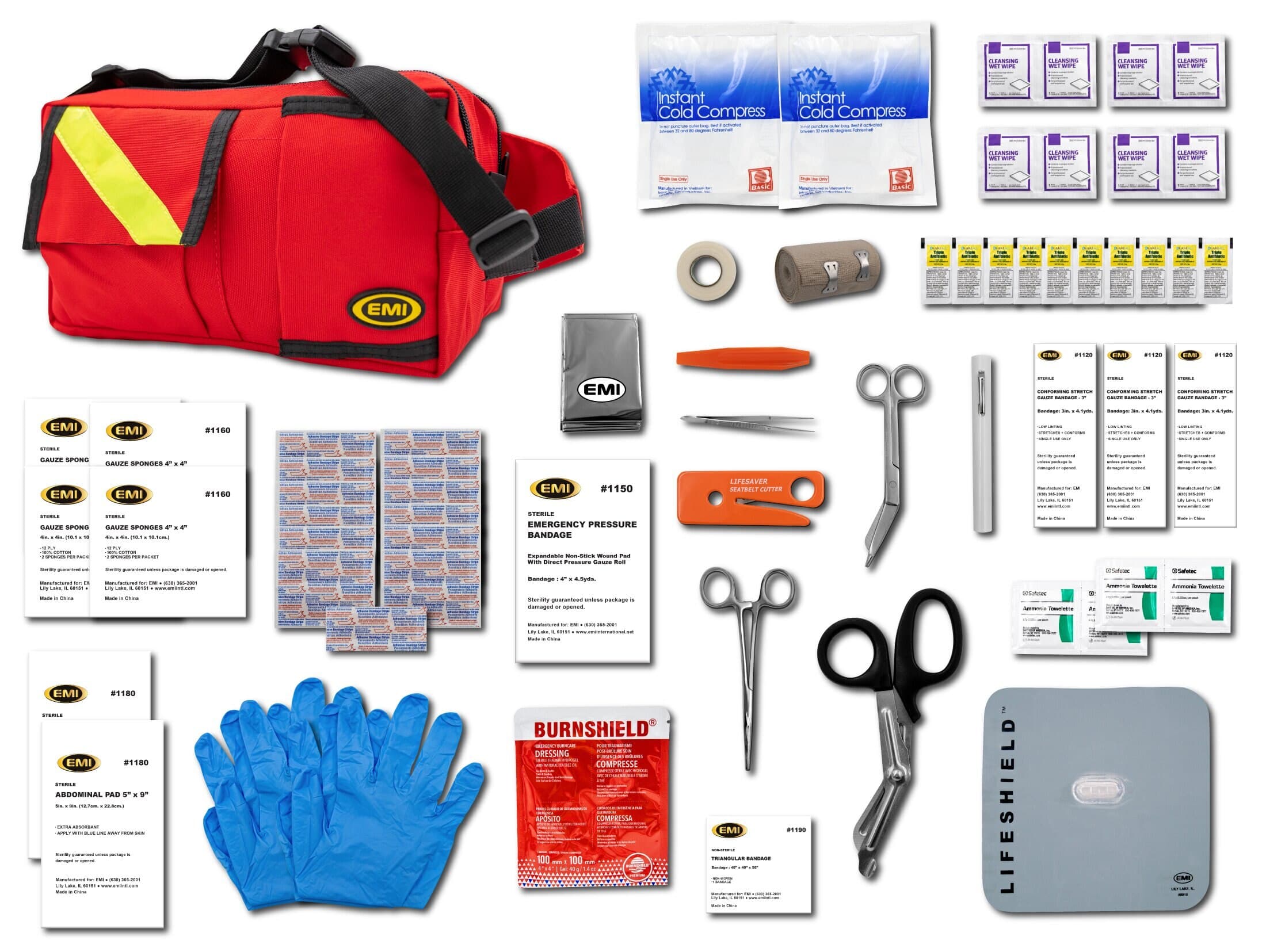 Emi Trauma Pac BLS Fanny Pack, Red, 10x6x6" thumbnail 2
