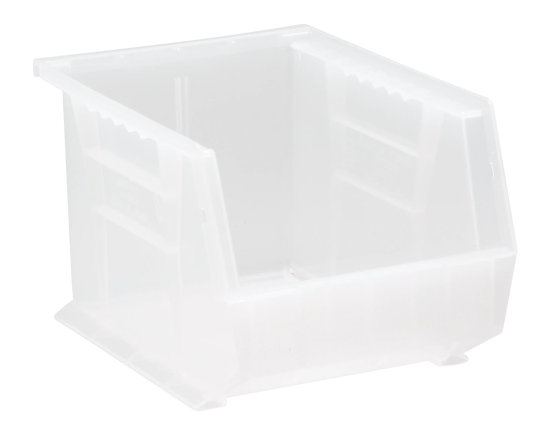 Quantum Storage Systems Stackable Hanging Bin, Clear, 10-3/4" x 8-1/4" x 7", 6/Case - Stck Hng Bin 10-3/4x8-1/4x7" - Image 1