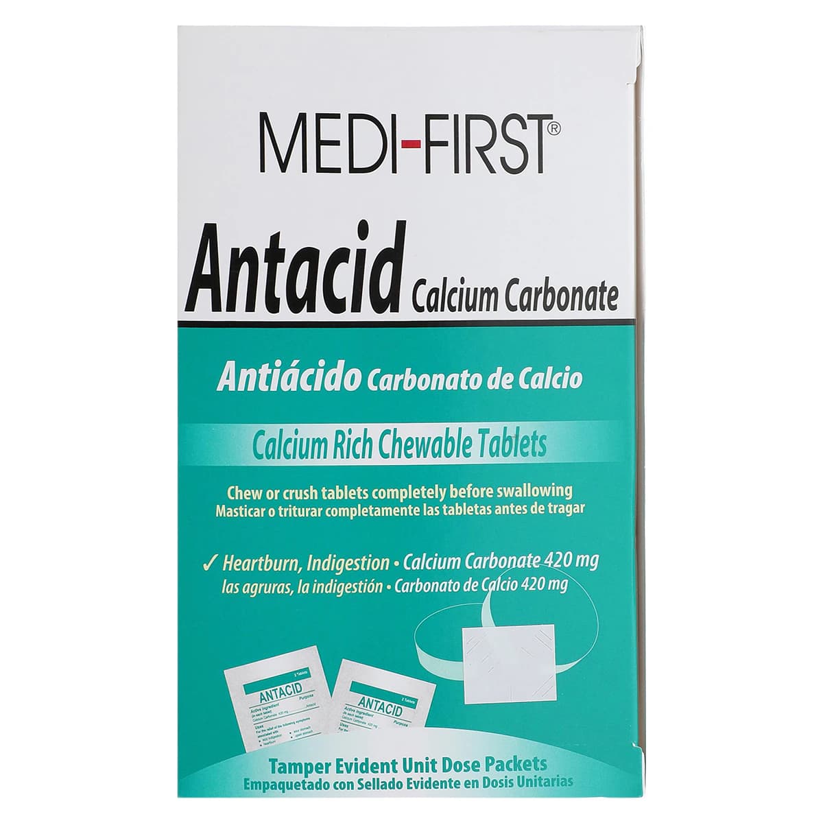 Medi-1st Antacid Chew Tabs, 420mg, Unit Dose Pack, 250x2/Box thumbnail 8