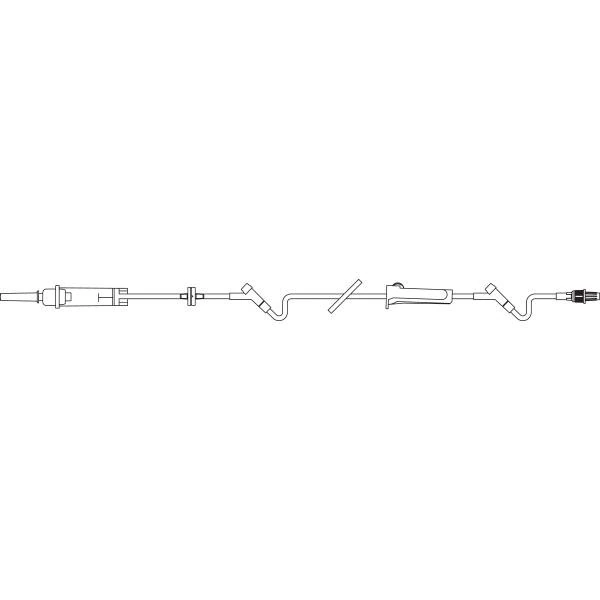 Baxter Continu-Flo IV Solution Set, 10 Drops/mL, 105" Tubing, 2 Interlink Injection Sites, Male Luer Lock Adapter, 48/Case - Continu-Flo IV Set - Image 1