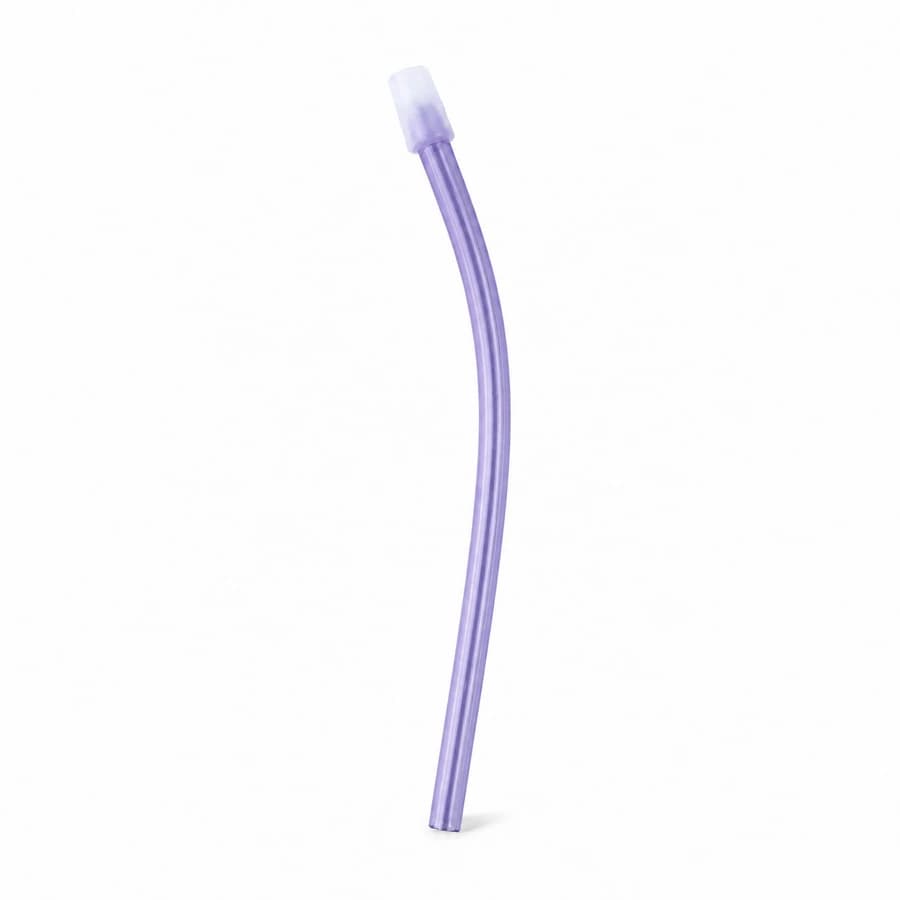 MYNT Saliva Ejector, Clear Purple with Clear Tip, Disposable, Latex-Free, Unscented, 5.9 in, 100/Bag - Saliva Ejectors - Image 1