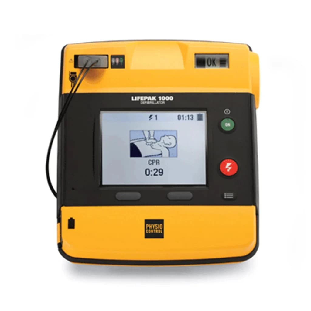 Physio-Control LifePak 1000 AED Defibrillator, Automatic, Graphical Display, Black/Yellow, Each - LifePak 1000 Graphical Display - Image 1