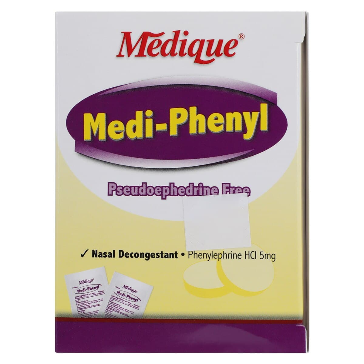 Medique Medi-Phenyl Sinus Decongestant Tablets, 5 mg, Unit Dose Packet, 50 x 2/Box thumbnail 6