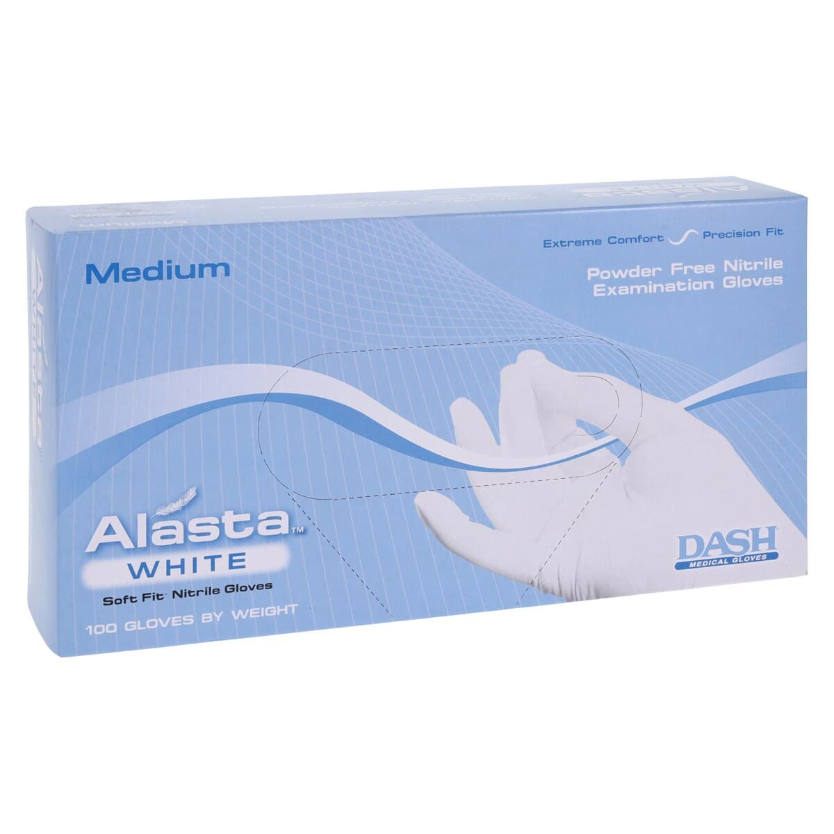 Alasta™ White Nitrile Powder-Free Exam Gloves, Medium, Textured, Non-Sterile, 100/Box, AW100M thumbnail 4