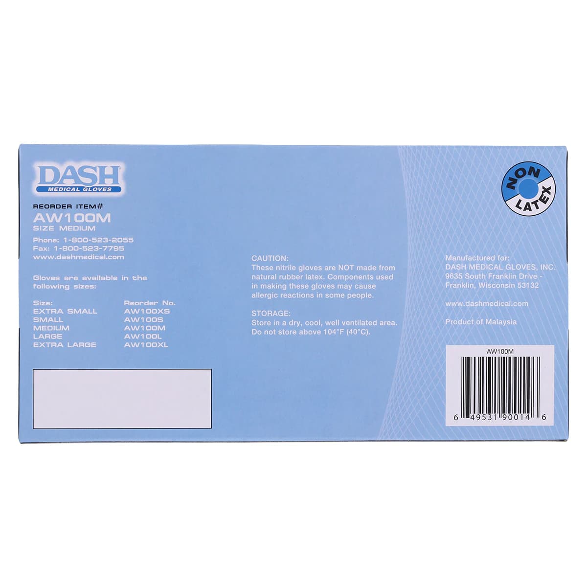 Alasta™ White Nitrile Powder-Free Exam Gloves, Medium, Textured, Non-Sterile, 100/Box, AW100M thumbnail 6