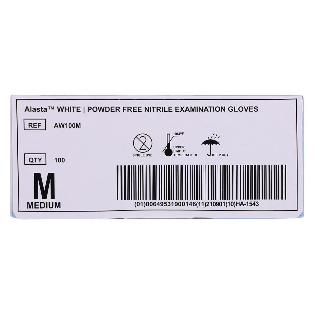 Alasta™ White Nitrile Powder-Free Exam Gloves, Medium, Textured, Non-Sterile, 100/Box, AW100M thumbnail 7