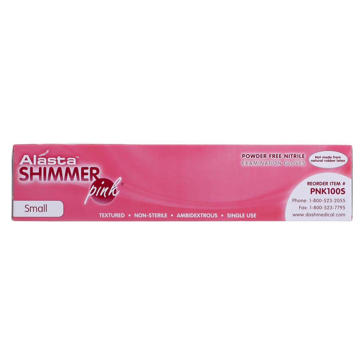Alasta Shimmer Nitrile Exam Gloves, Powder-Free, Non-Sterile, Small, Pink, 100/Box, PNK100S thumbnail 5