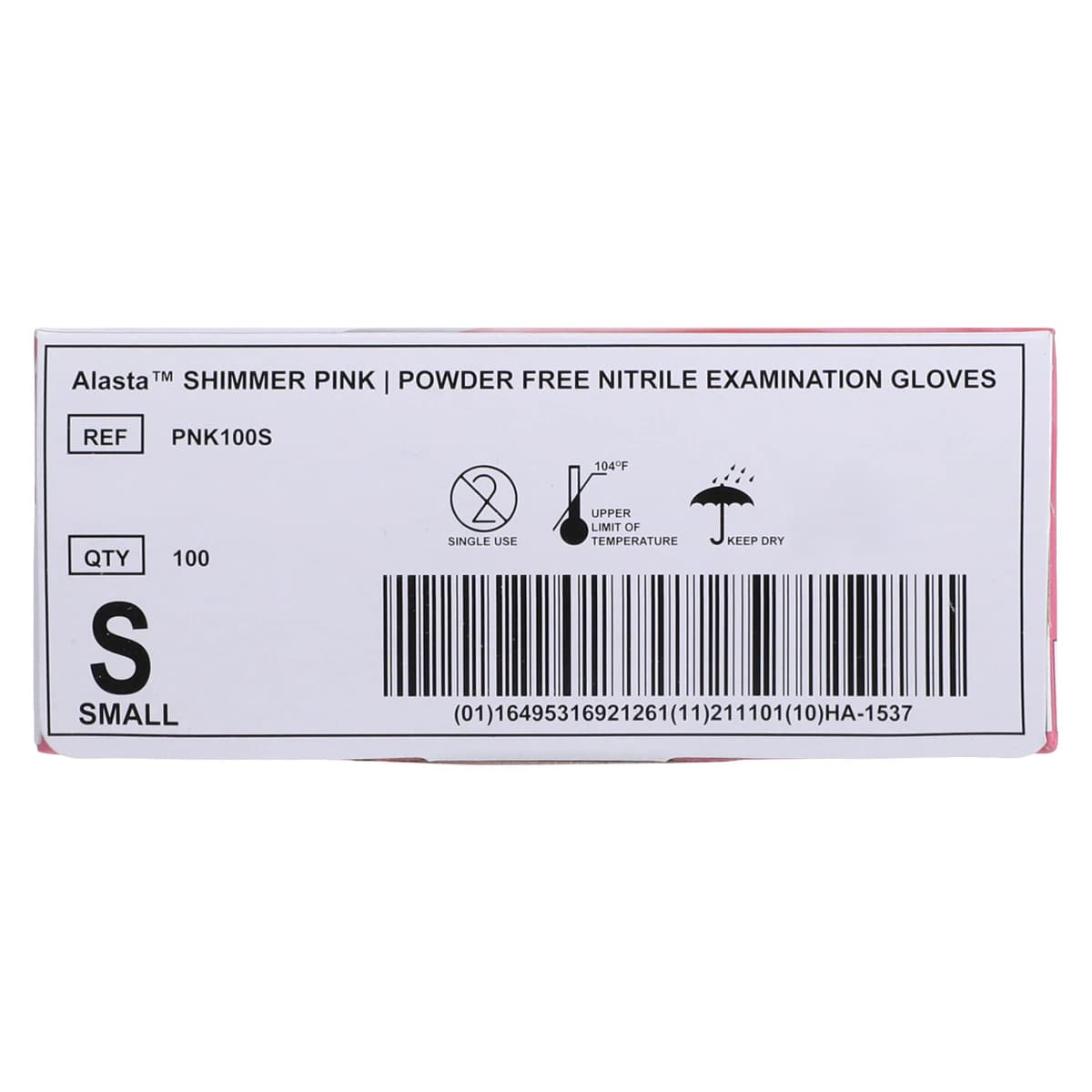 Alasta Shimmer Nitrile Exam Gloves, Powder-Free, Non-Sterile, Small, Pink, 100/Box, PNK100S thumbnail 6