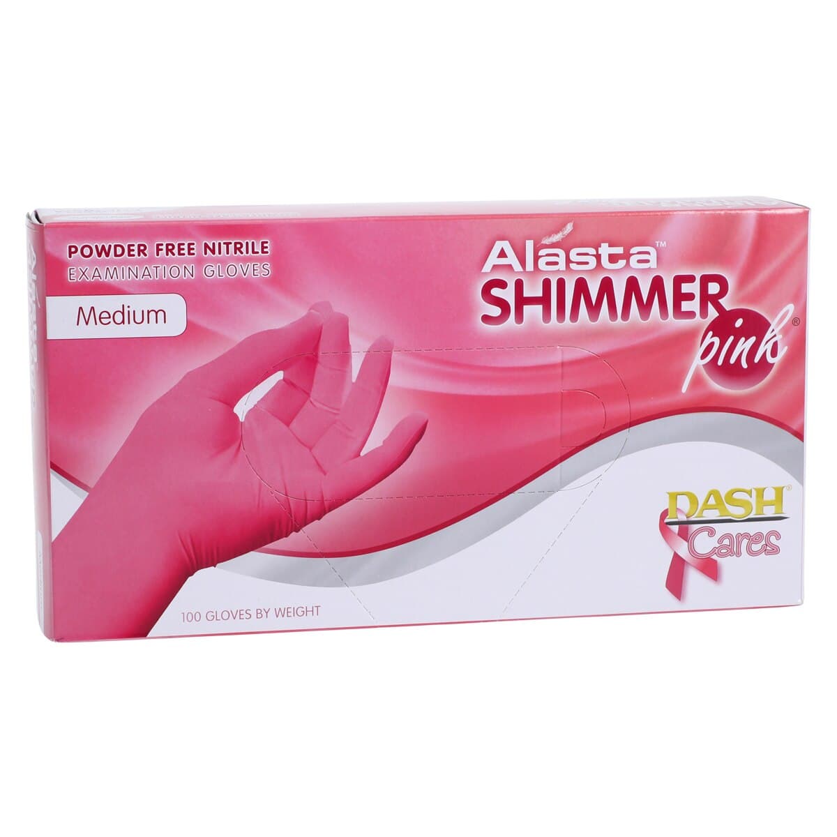 Alasta Shimmer Pink Nitrile Exam Gloves, Powder-Free, Non-Sterile, Medium, 100/Box, PNK100M thumbnail 4
