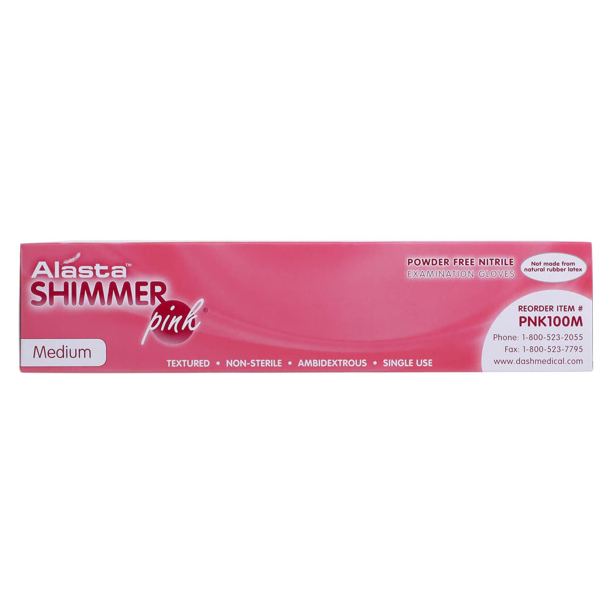 Alasta Shimmer Pink Nitrile Exam Gloves, Powder-Free, Non-Sterile, Medium, 100/Box, PNK100M thumbnail 5