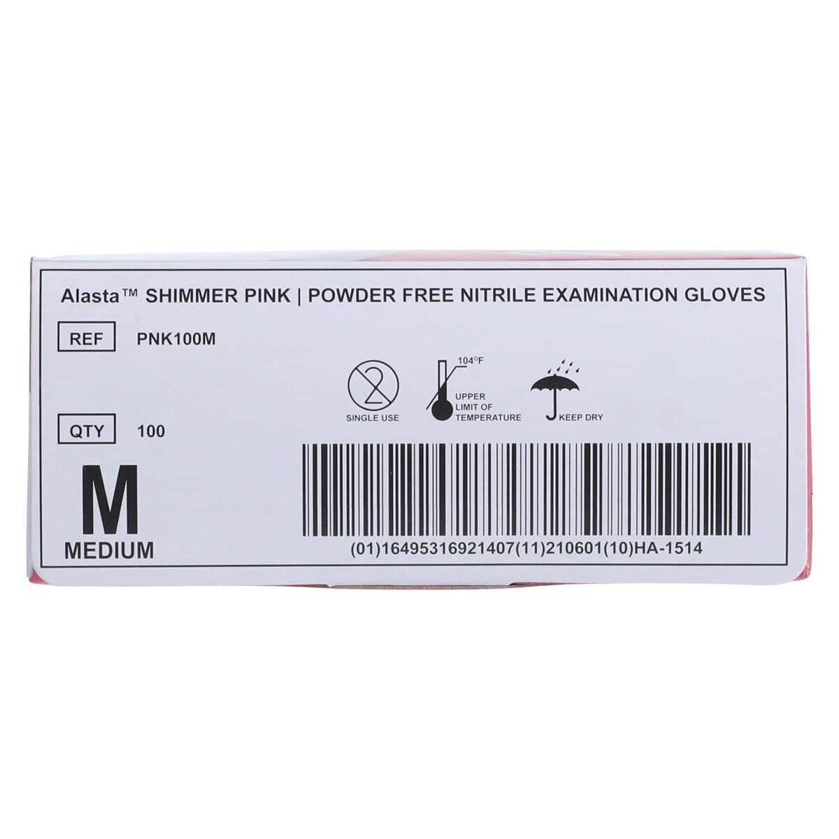 Alasta Shimmer Pink Nitrile Exam Gloves, Powder-Free, Non-Sterile, Medium, 100/Box, PNK100M thumbnail 6