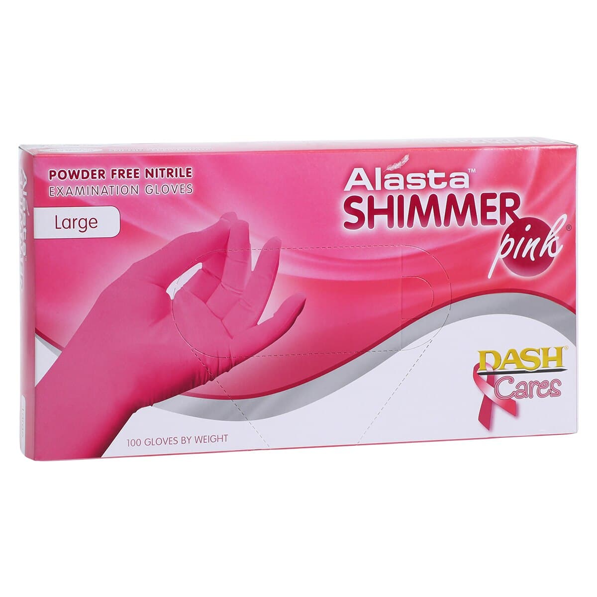 Alasta Shimmer Pink Nitrile Exam Gloves, Powder Free, Non-Sterile, Large, 100/Box, PNK100L thumbnail 4