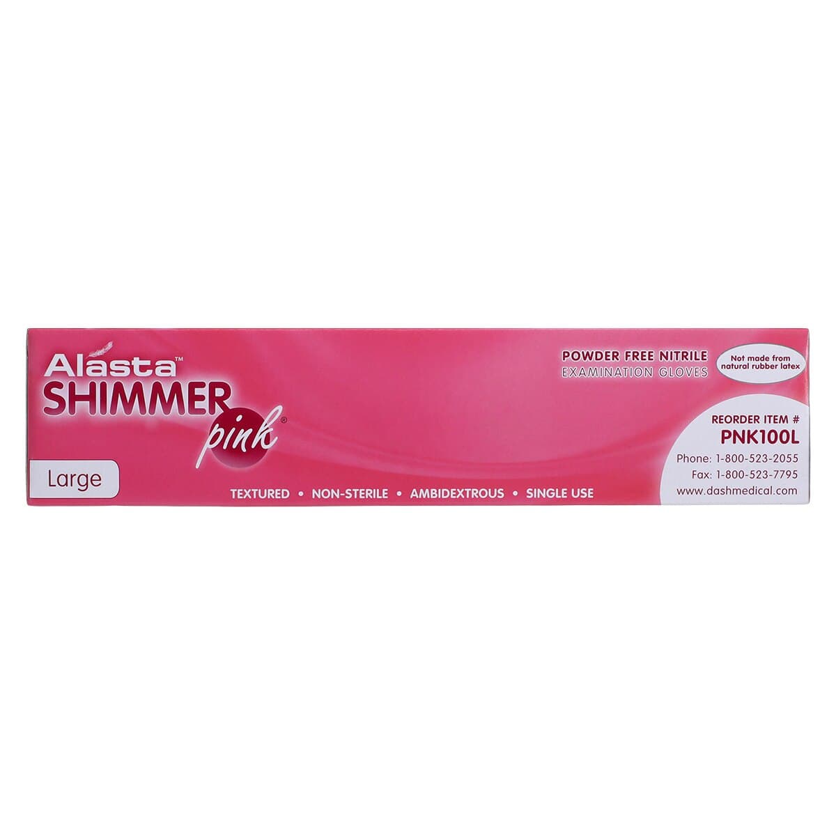 Alasta Shimmer Pink Nitrile Exam Gloves, Powder Free, Non-Sterile, Large, 100/Box, PNK100L thumbnail 5