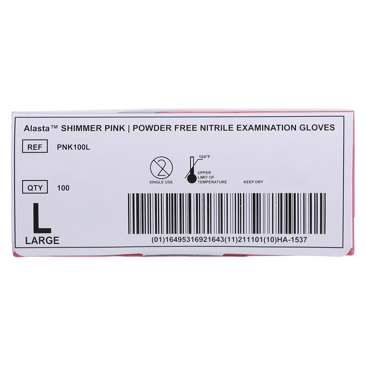 Alasta Shimmer Pink Nitrile Exam Gloves, Powder Free, Non-Sterile, Large, 100/Box, PNK100L thumbnail 6