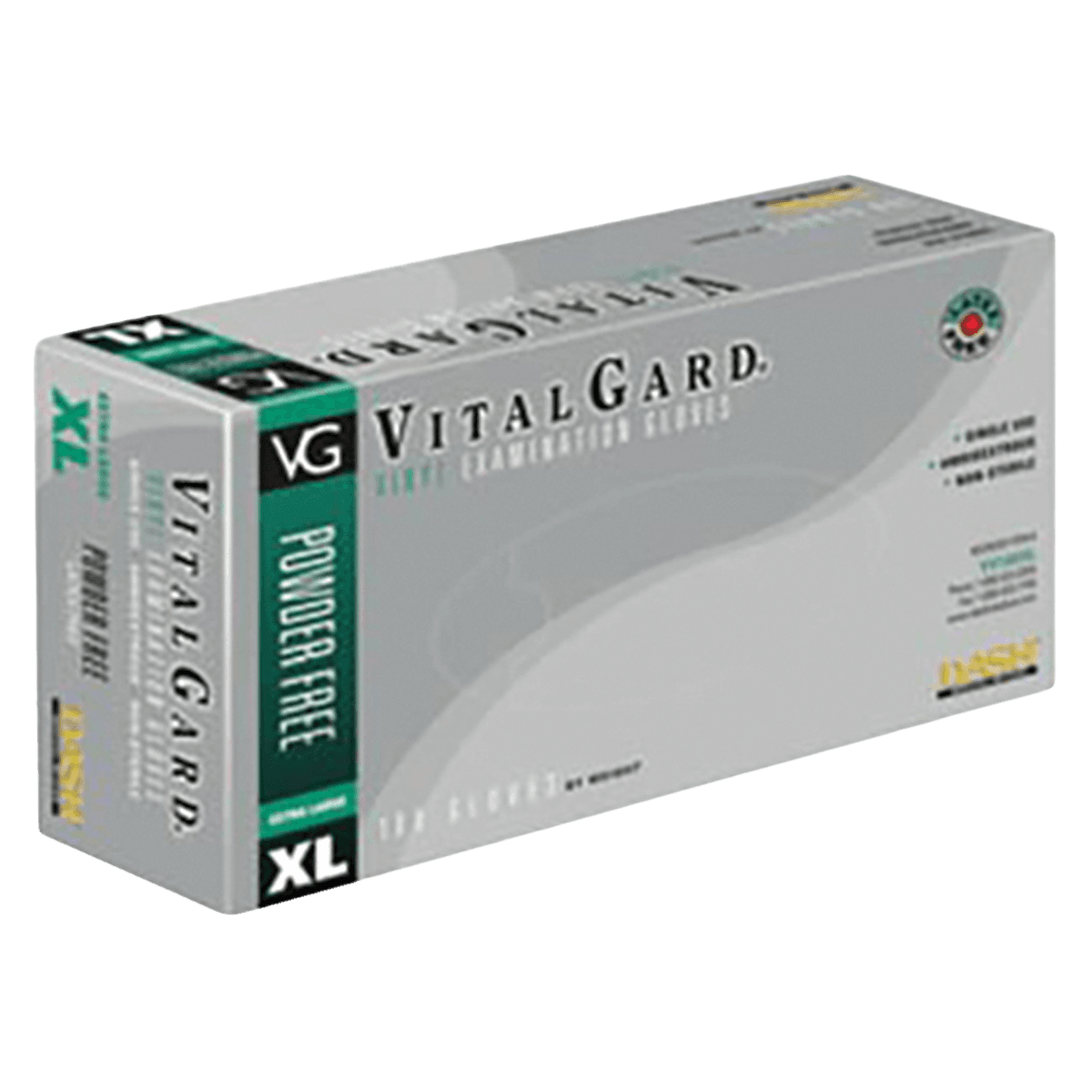 VitalGard® Vinyl Exam Gloves, Latex Free, Powder Free, Non-Sterile, Clear, Large, 100/Box thumbnail 2