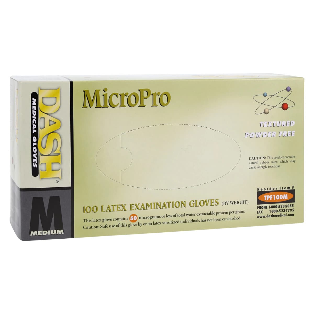MicroPro™ Powder-Free Latex Exam Gloves, Textured, Medium, 100/Box, TPF100M thumbnail 4