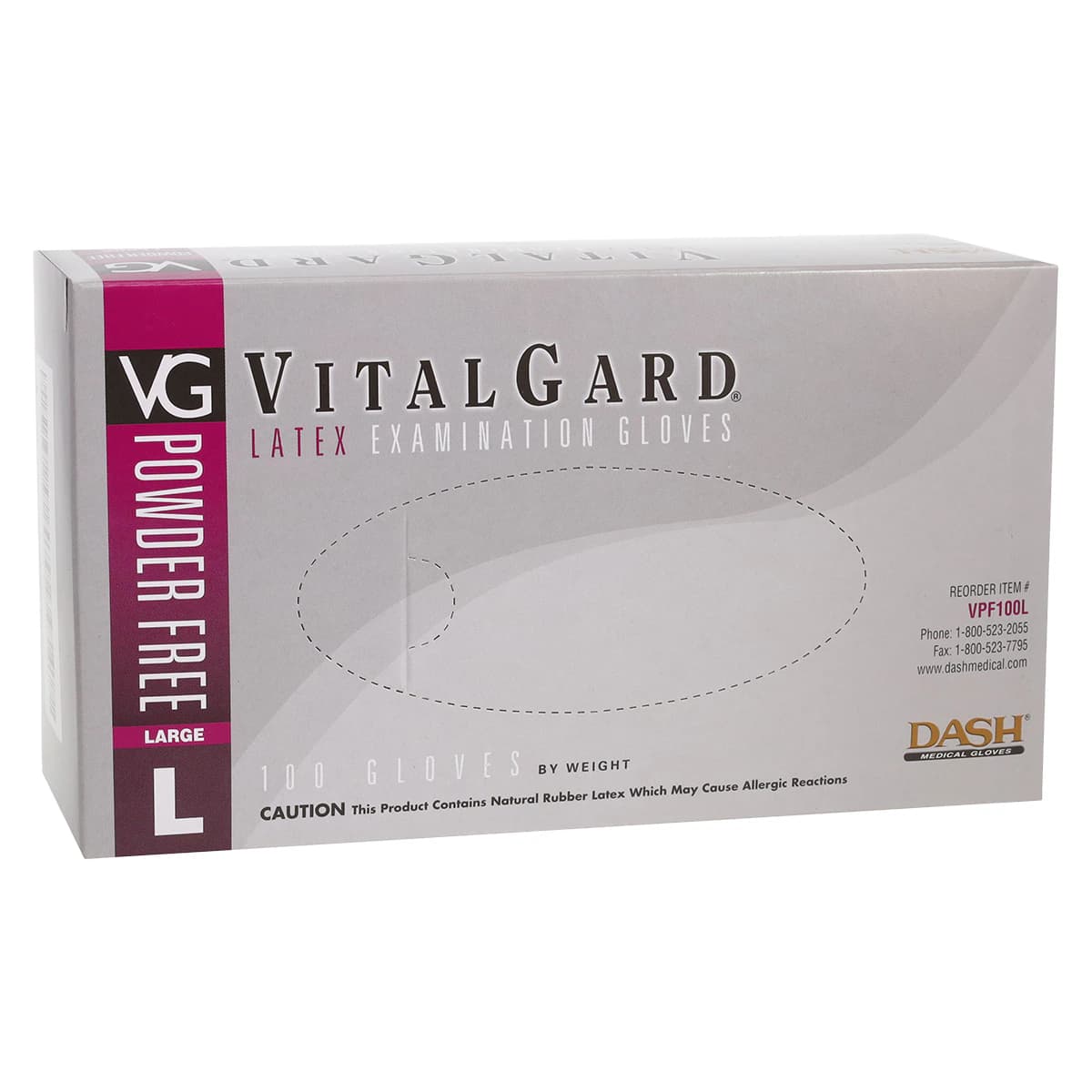 VitalGard PF Latex Exam Gloves, Powder Free, Non-Sterile, Large, Natural, 100/Box, VPF100L thumbnail 4