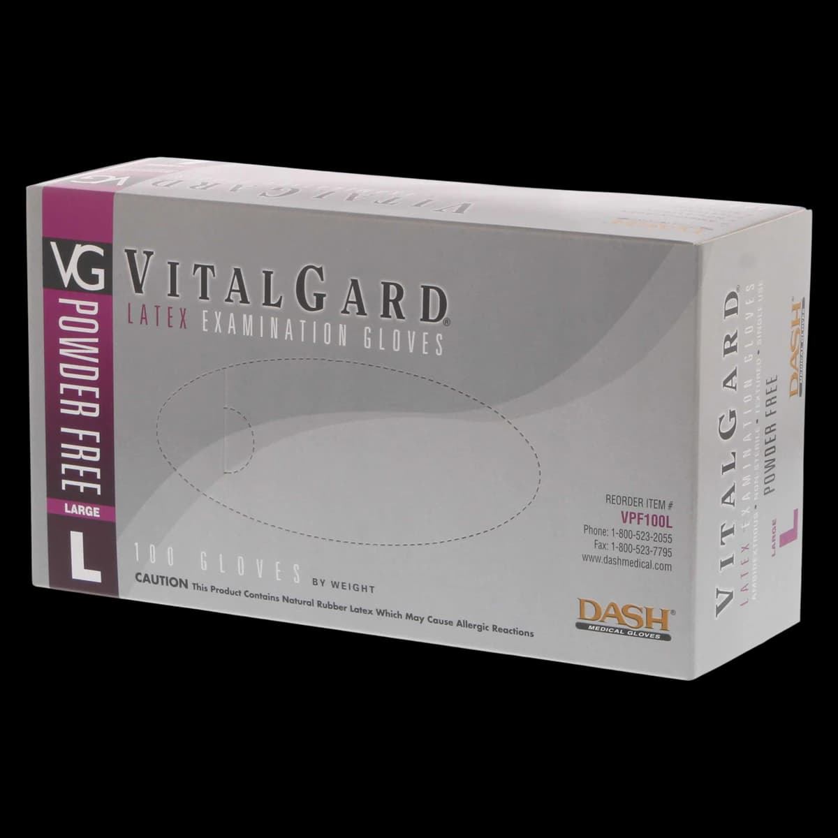 VitalGard PF Latex Exam Gloves, Powder Free, Non-Sterile, Large, Natural, 100/Box, VPF100L thumbnail 2