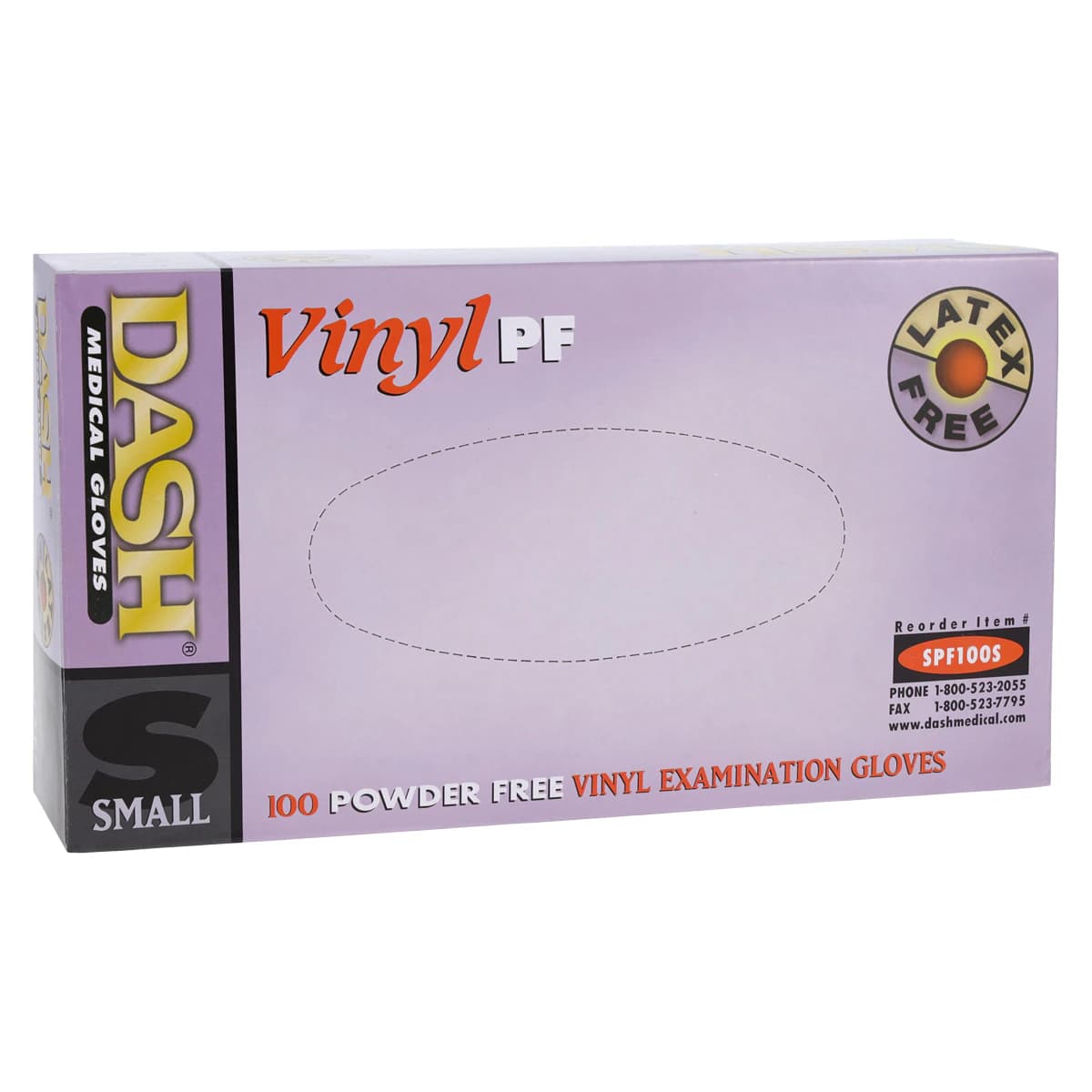 Dash PF Vinyl Examination Gloves, Powder Free, Non-Sterile, Small, Clear, 100/Box thumbnail 4