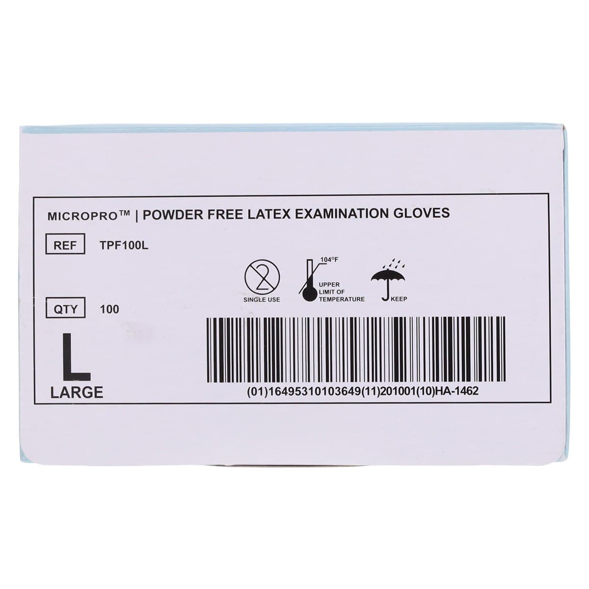 MicroPro™ Powder-Free Textured Latex Exam Gloves, Large, White, 100/Box, TPF100L thumbnail 7
