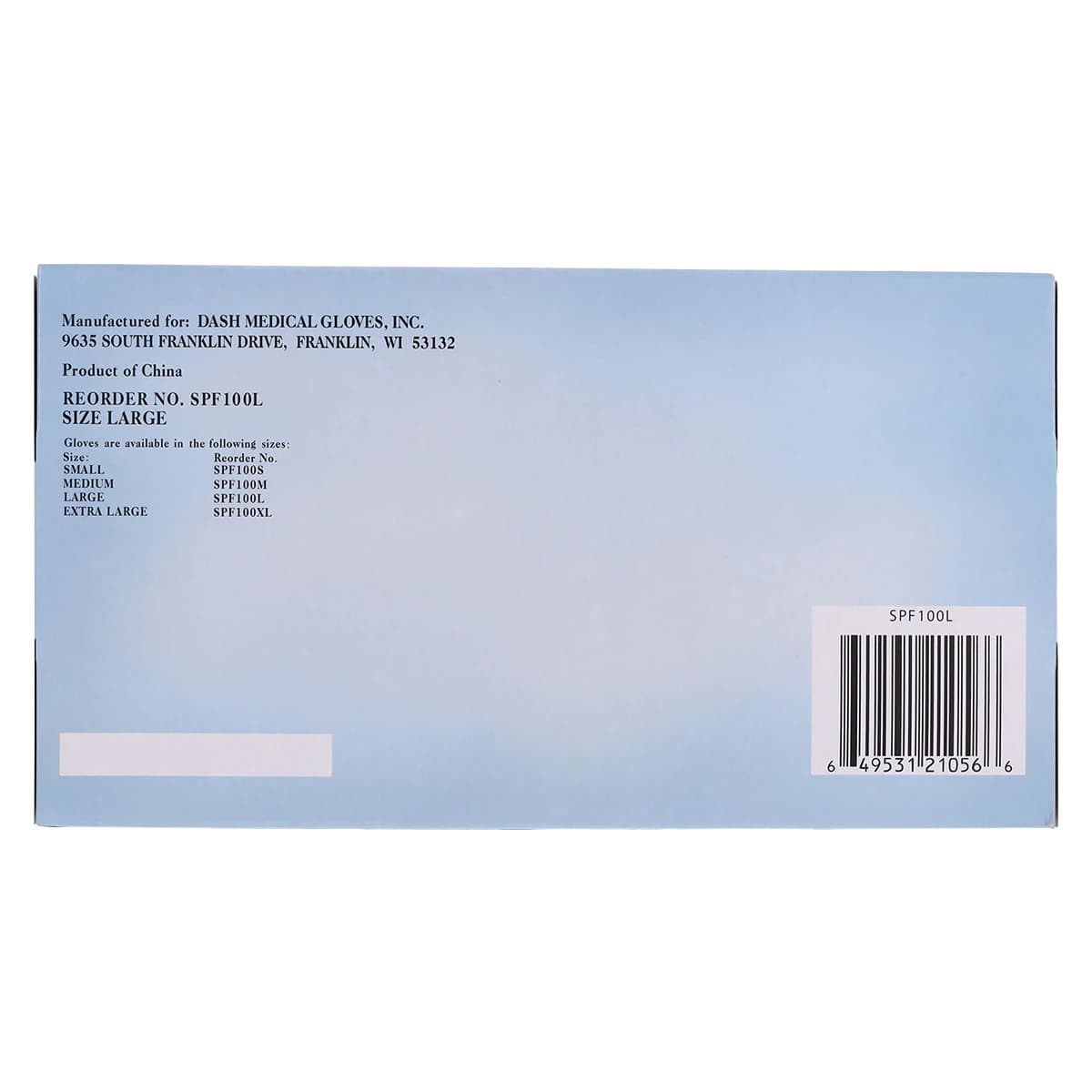Dash Medical Gloves Vinyl Powder-Free Exam Gloves, Latex-Free, Non-Sterile, Large, Clear, 100/Box, SPF100L thumbnail 8