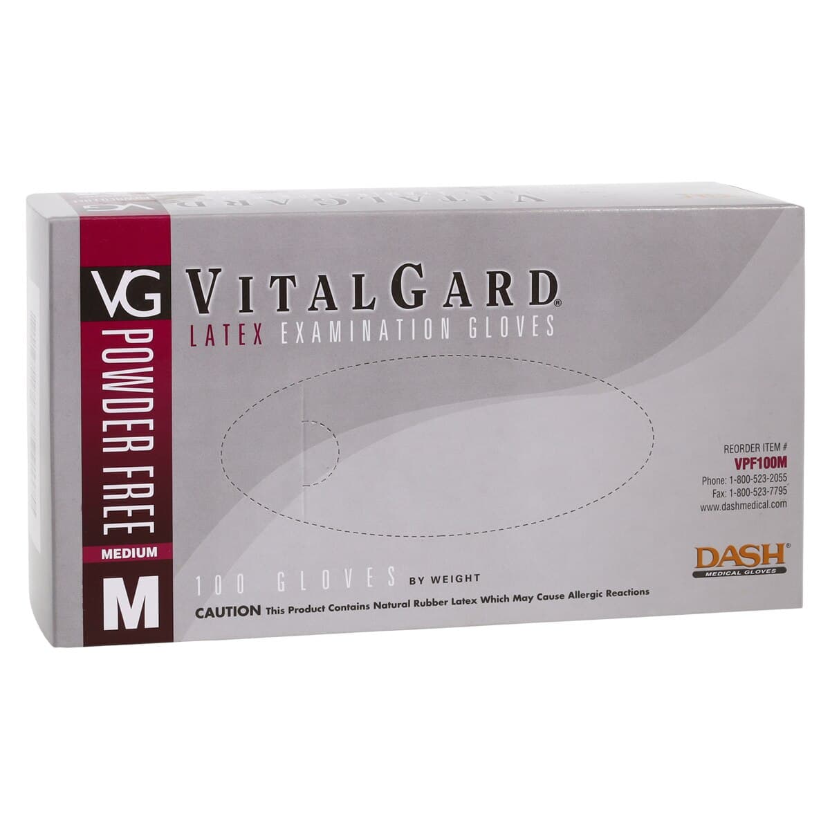 VitalGard® Powder Free Latex Exam Gloves, Medium, Textured, Non-Sterile, 100/Box, VPF100M thumbnail 4